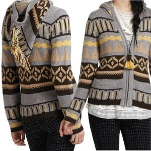 Anthropologie X Sparrow Fairisle Hooded Sweater Size S